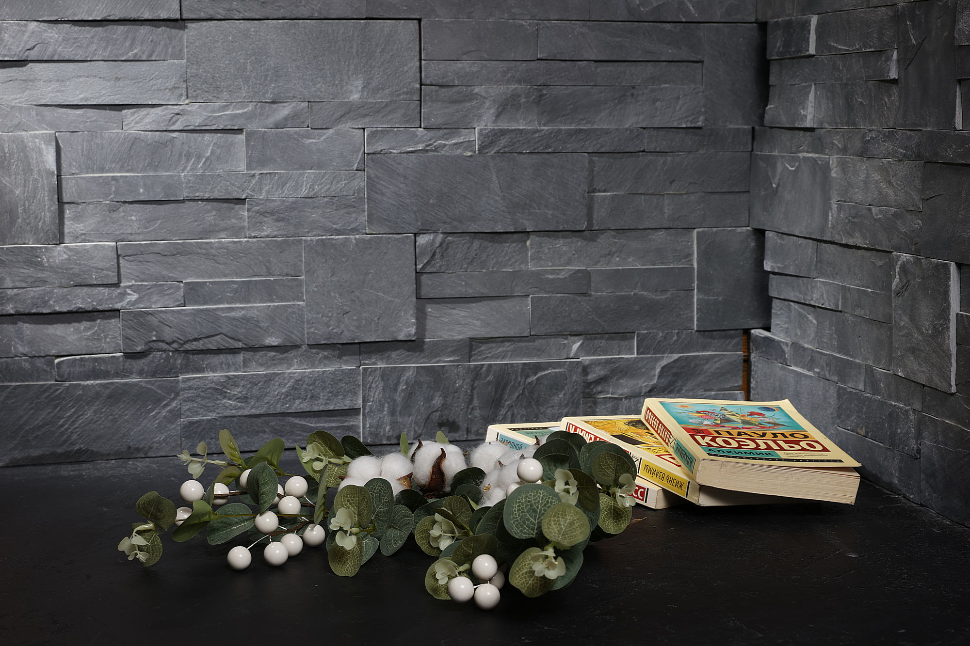 3D панели Сланец Black Slate Modern4