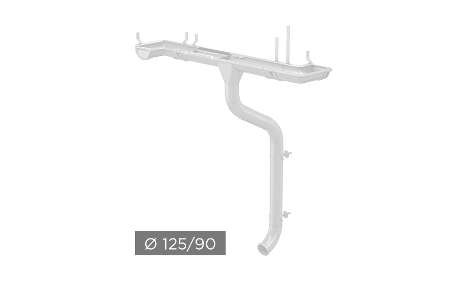 Водосточная система AQUASYSTEM PU 125/90 мм RAL 9003 в Тамбове