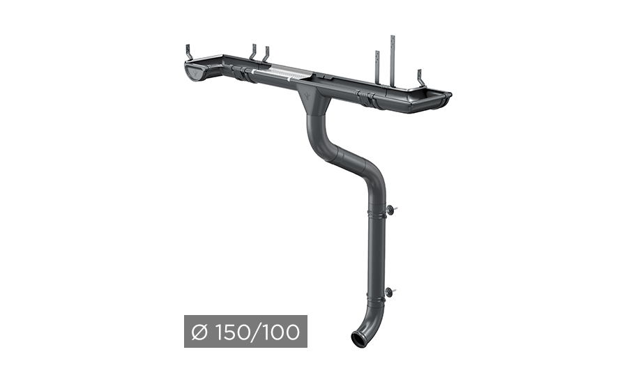 Водосточная система AQUASYSTEM PU 150/100 мм RAL 7024 в Тамбове