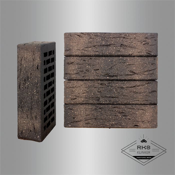 Кирпич облицовочный ЛСР, Графитовый с посыпкой, Рустик, 1НФ в Тамбове