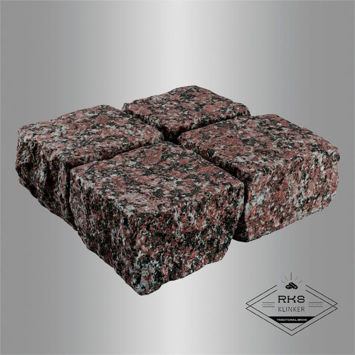 Гранитная брусчатка Гранатовый амфиболит, Колотая, 100x100 мм в Тамбове