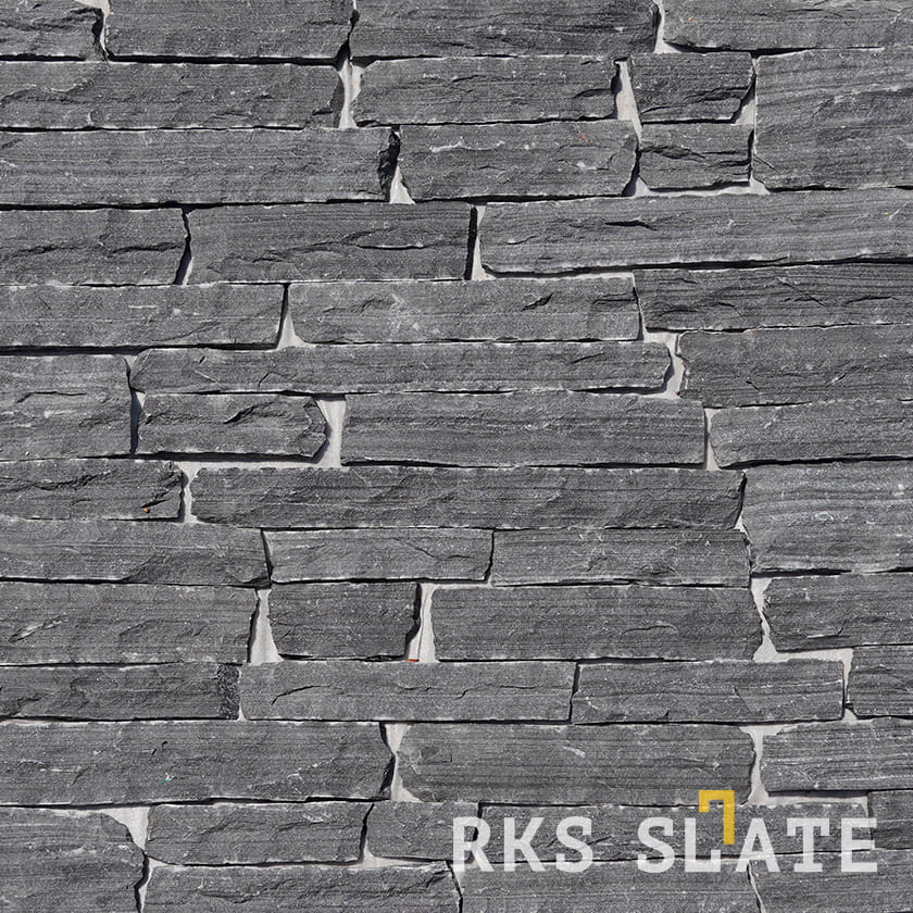 Фасадный облицовочный камень Monsoon Black Quartz Strips в Тамбове