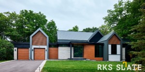 Фасад из природного камня фото 3D панели RKS SLATE Кварцит White Quartz Classic (1)